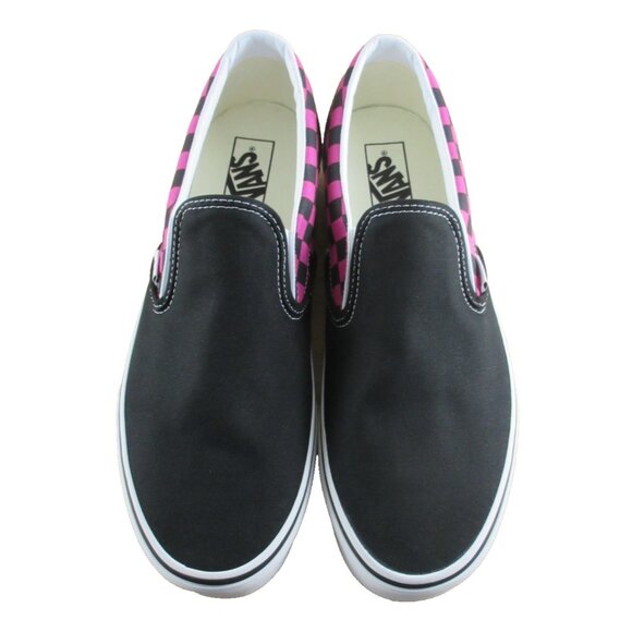 Vans Men's Classic Slip On Pop Checker Raspberry Rose Canvas Shoes Sizes NIB - Picture 3 of 7
